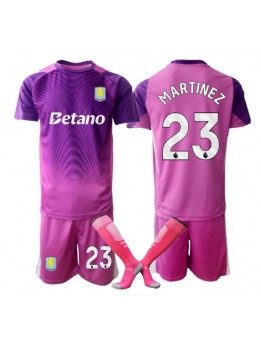 Aston Villa Emiliano Martinez #23 Golmanski Dječji Rezervni Dres kompleti 2025-26 Kratak Rukavima (+ kratke hlače)